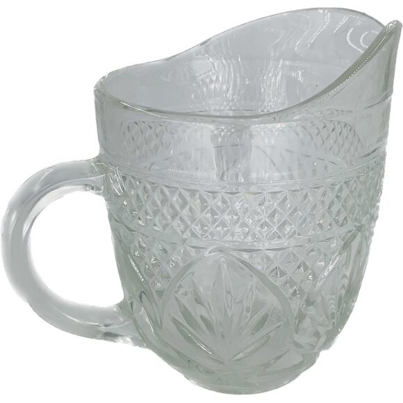 Anchor Hocking Creamer Pressed Glass D`Arques Durand 8 Ounce Pineapple Design - Picture 1 of 7